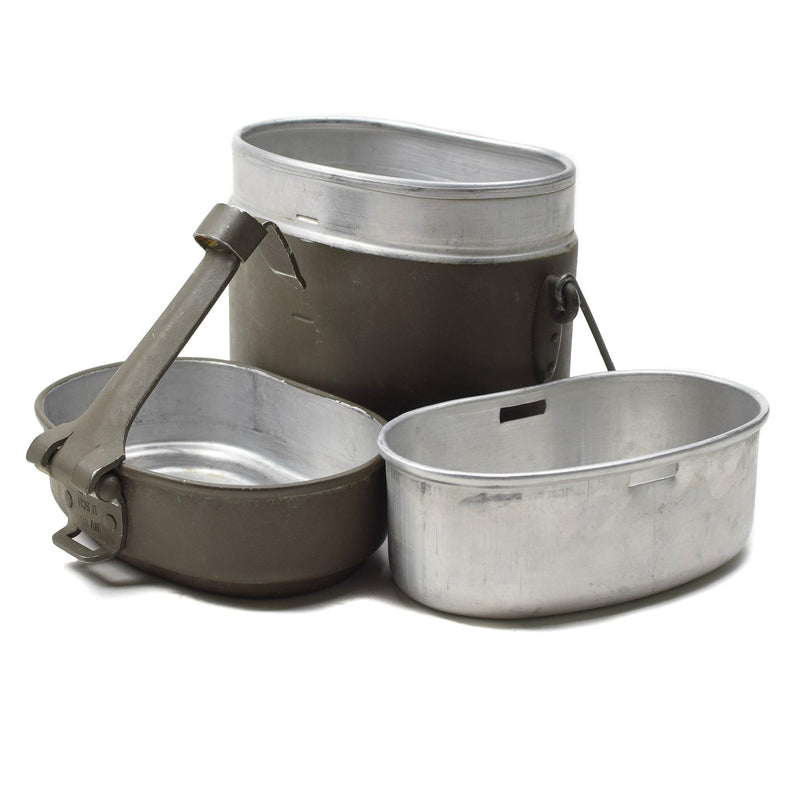 Original österreichisches Militär Essgeschirr Aluminium oliv Wander- und Camping-Kochgeschirr