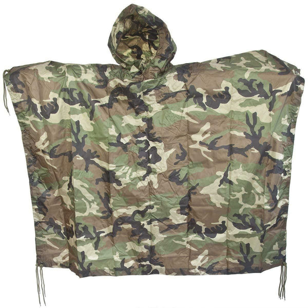 MIL-TEC Brand Poncho im Armee-Stil wasserdichter Regen-RipStop-Umhang Militär Woodland