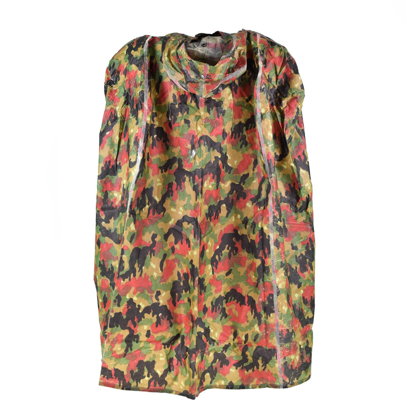 Original Schweizer Armee Truppen Camouflage taktischer Plastikponcho Alpenflage Muster