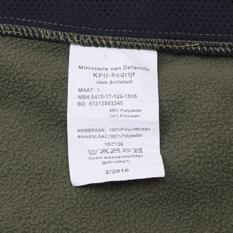 Original holländische Militär Softshelljacke mit Reißverschlusstaschen und belüfteten Achseln, oliv