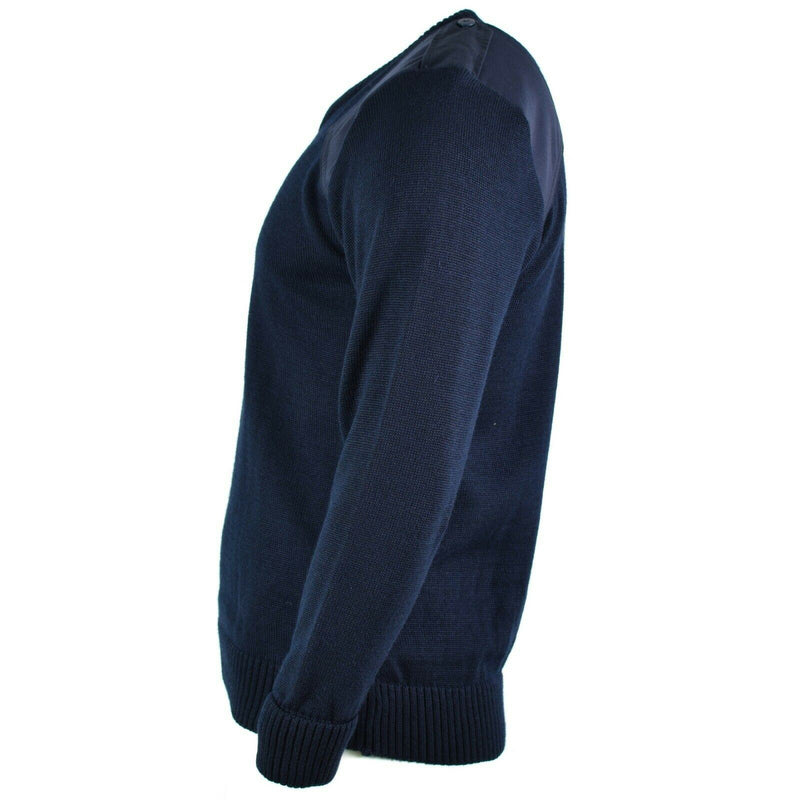 Original britischer Armee-Polizei-Pullover Commando Jumper blauer V-Ausschnitt-Pullover