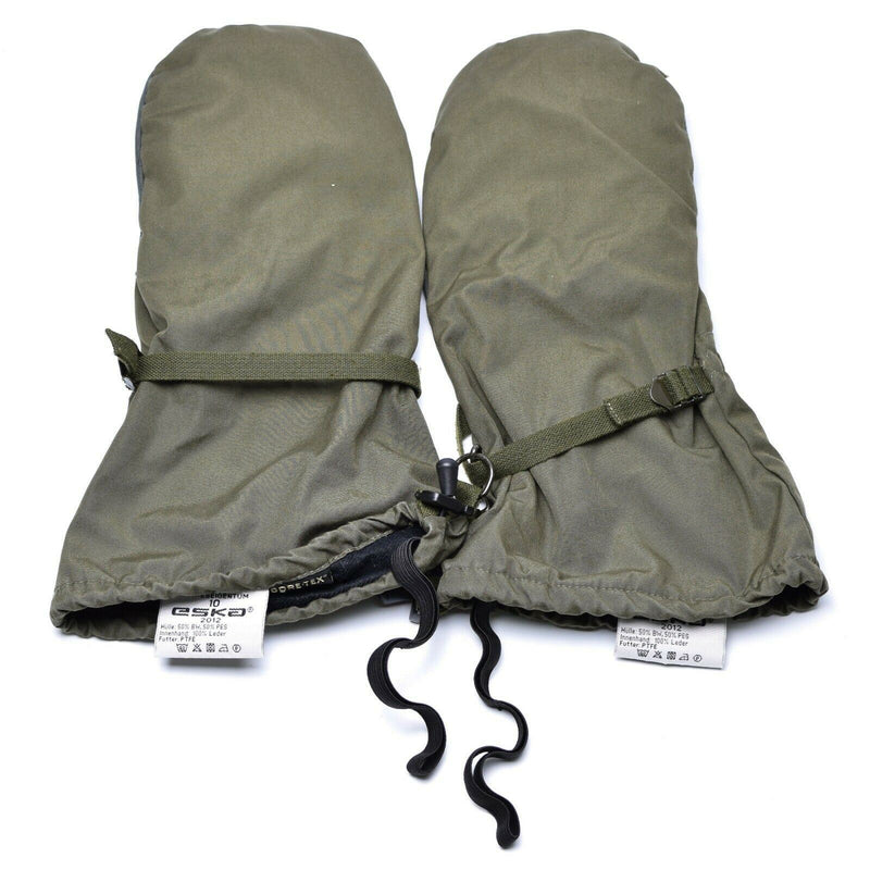 Original österreichische Bundeswehr Olive OD GoreTex Fäustlinge Militär wasserdichte Kampfhandschuhe