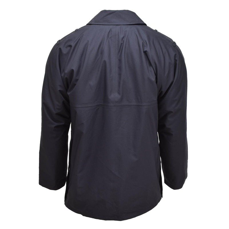 Original britische Militär-Regenjacke, Polizei, einfarbig, schwarz, gefüttert, wasserdichter Mantel