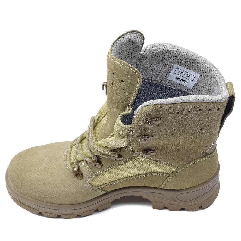 Original deutsche Militärstiefel, wasserdicht, khakifarbene Gummisohle, runde Sohle, NEU