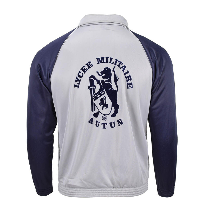 Echtes französisches Militärschul-Sweatshirt, Sportjacke, Laufen, Wandern, graublau