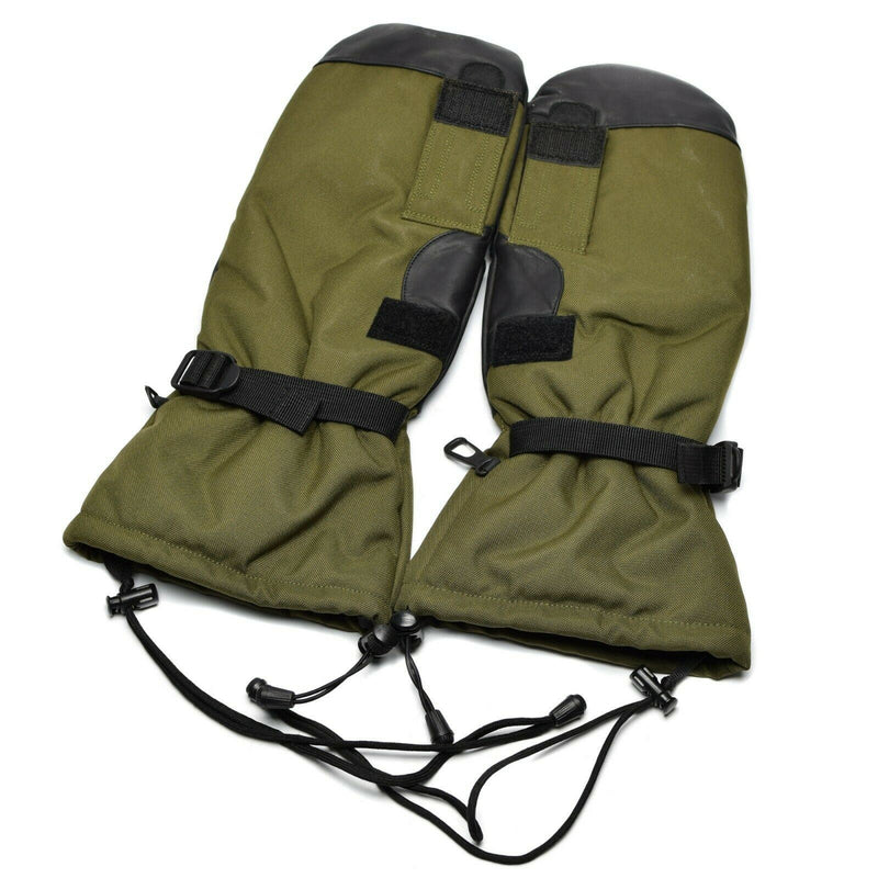 Original olivgrüne Fäustlinge der niederländischen Armee mit Abzugsfinger, Militärausgabe, Gore-Tex-Handschuhe