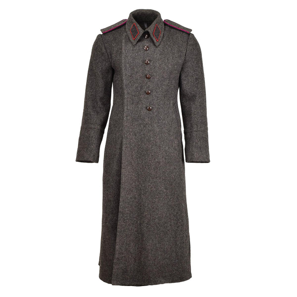 Original bulgarischer Militärmantel, grauer Wollmantel, schwerer Wintermantel, langer Shinel