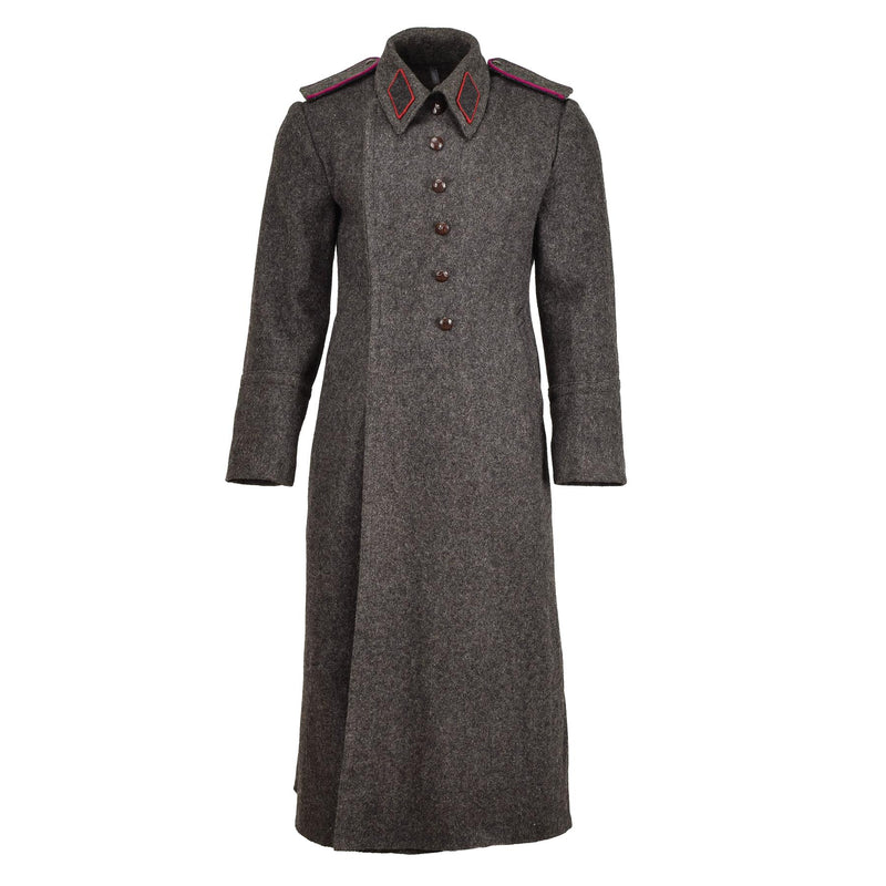 Original bulgarischer Militärmantel, grauer Wollmantel, schwerer Wintermantel, langer Shinel
