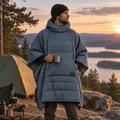 Therm-a-Rest Honcho Poncho, isolierte Campingdecke, wasserabweisend, Schwarz