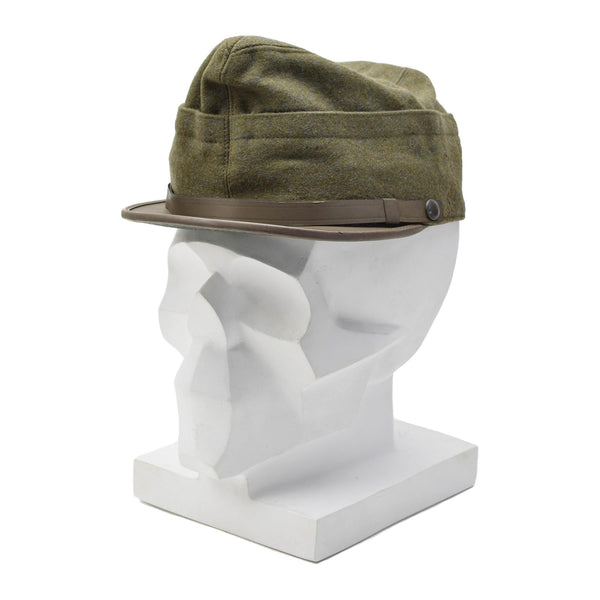 Original italienische Militär Snapback Feldmütze oliv Wolle leicht Vintage