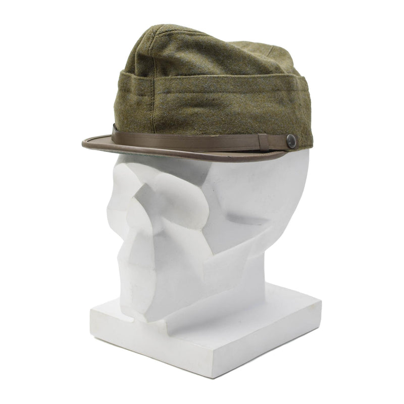 Original italienische Militär Snapback Feldmütze oliv Wolle leicht Vintage