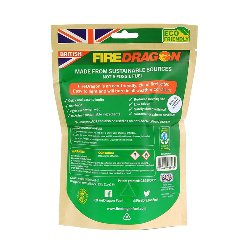BCB FireDragon Festbrennstoffblöcke Backpacking Camping Brennstoff 6 Stück Feueranzünder