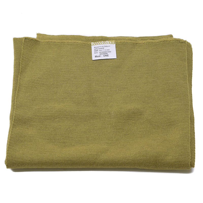 Echter Schal der niederländischen Armee, Khaki, Militär-Überschuss, Halstuch, Merinowolle, Baumwolle, NEU