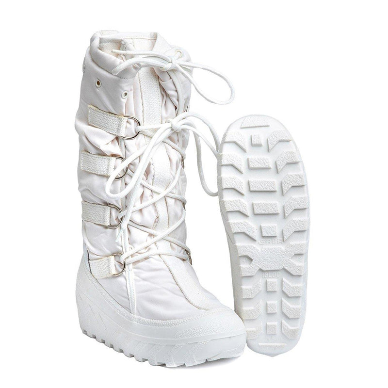 Echte italienische Militär-Schneestiefel mit wärmendem Obermaterial, Schnürsenkel, weiß, NEU