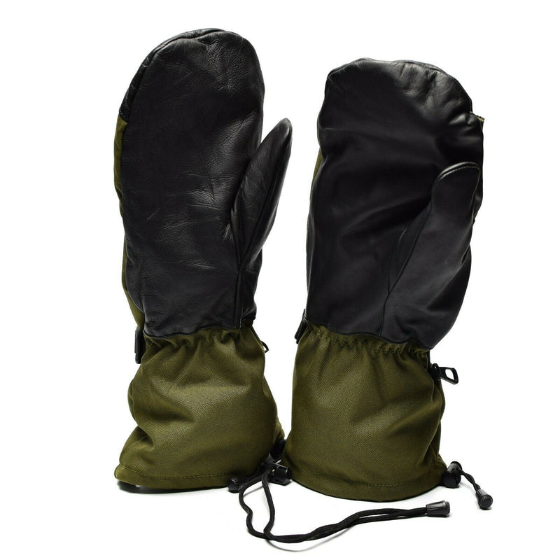 Original olivgrüne Fäustlinge der niederländischen Armee mit Abzugsfinger, Militärausgabe, Gore-Tex-Handschuhe