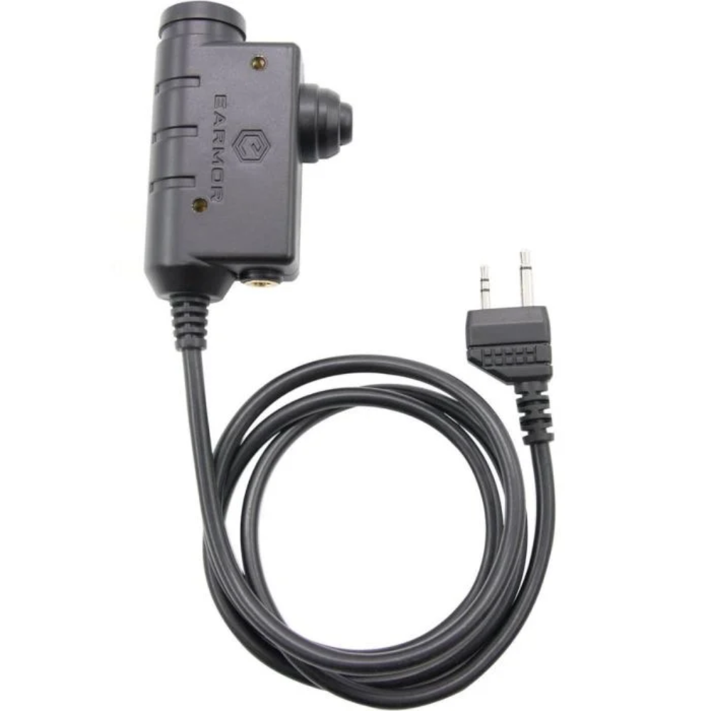 Earmor M51-MID PTT-Adapter Midland Radio Headset Wired Tactical Gear Schwarz