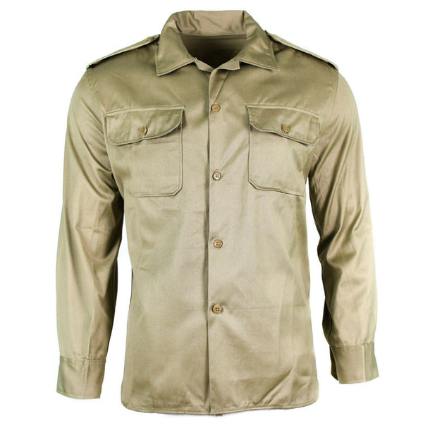 Echtes griechisches Armeehemd, Fatigue, Restposten, Chino, Khaki, Militärjacke, NEU
