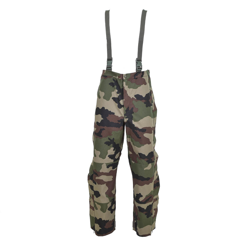 Original französische Militär Regenhose wasserdichte Trilaminathose Hosenträger NEU