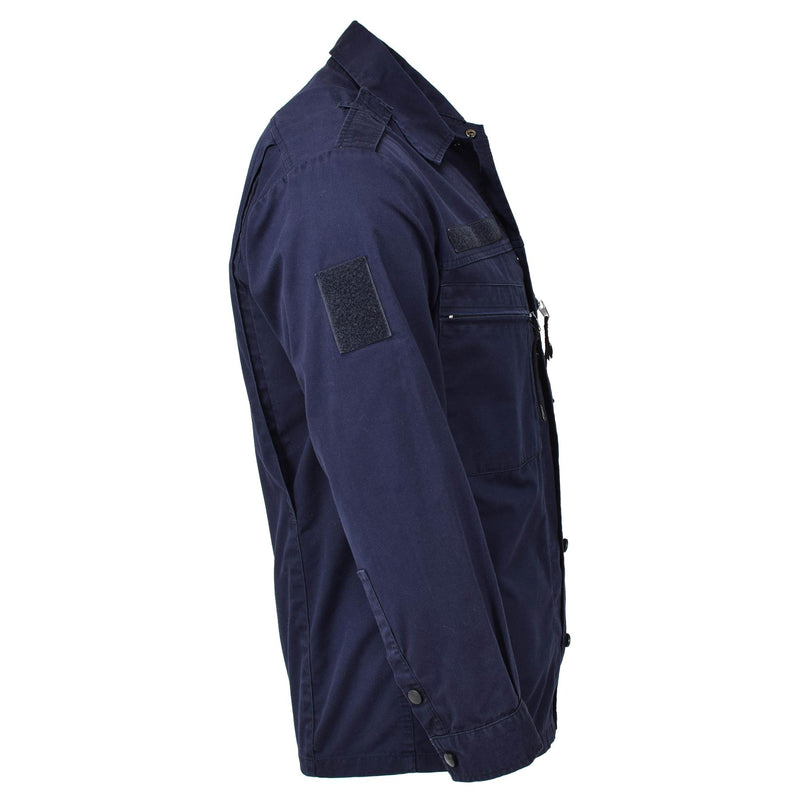 Original niederländische Armeejacke, Arbeitskleidung, blaue Uniform, langärmeliges Militärhemd