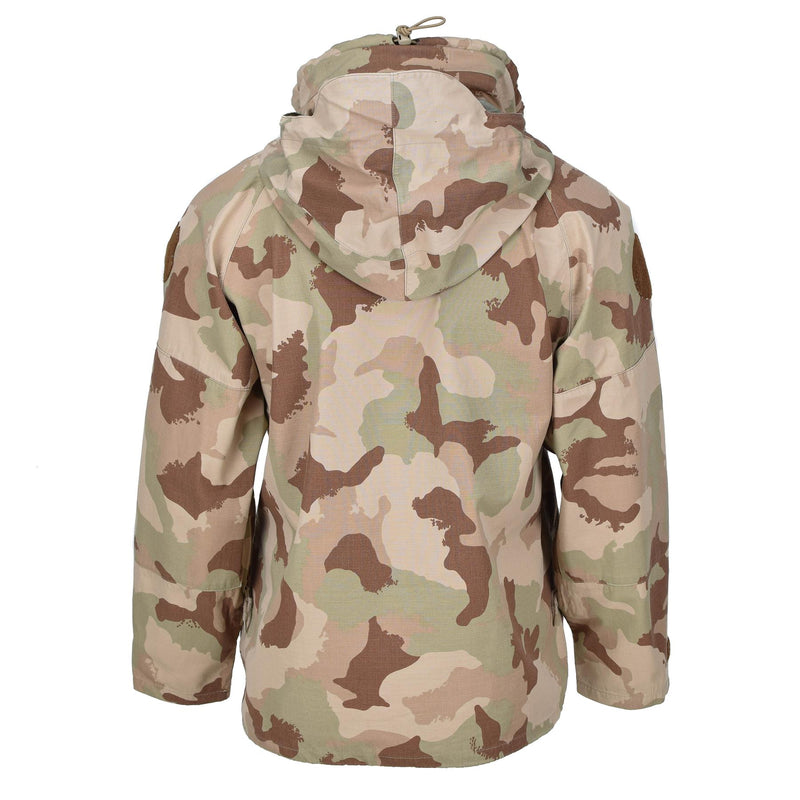 Original Regenjacke der ungarischen Armee, Kampftarnung, Wüsten-Regenjacke, wasserdicht, mit Kapuze