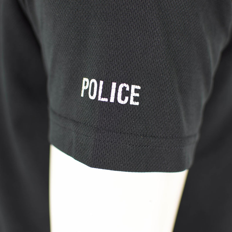 Original britisches Polizei T-Shirt schwarz atmungsaktiv funktionelles Frontreißverschluss-Schutzhemd