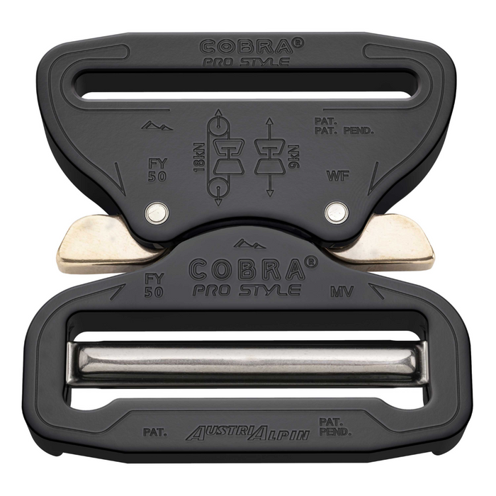 AustriAlpin Cobra Pro Style 50 mm Schnallengürtel XL Trigger Release Tabs Schwarz