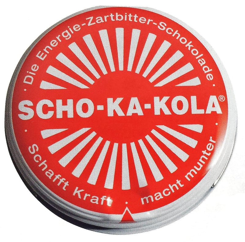 German Energy Zartbitterschokolade SCHO-KA-KOLA Koffein &amp; Cola-Nuss 100 g Blechdose