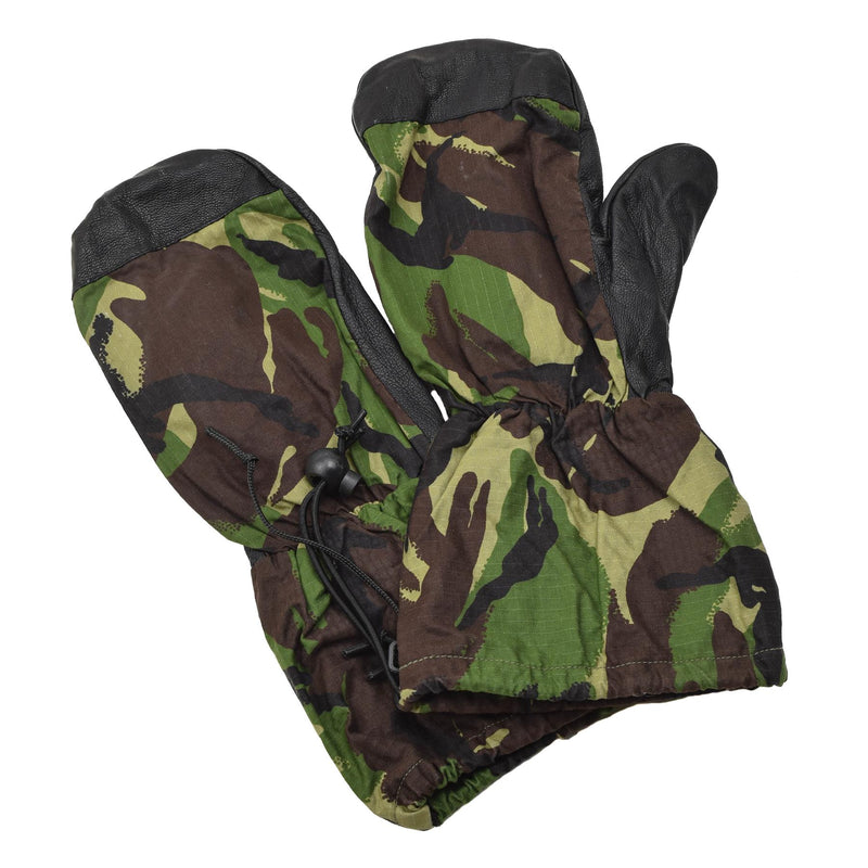 Echte britische Militärfäustlinge mit Lederhandfläche und DPM-Tarnung-Ripstop-Handschuhe