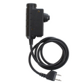 Earmor M52 PTT-Adapter Midland 2-poliges kabelgebundenes taktisches Headset-Kabel Schwarz