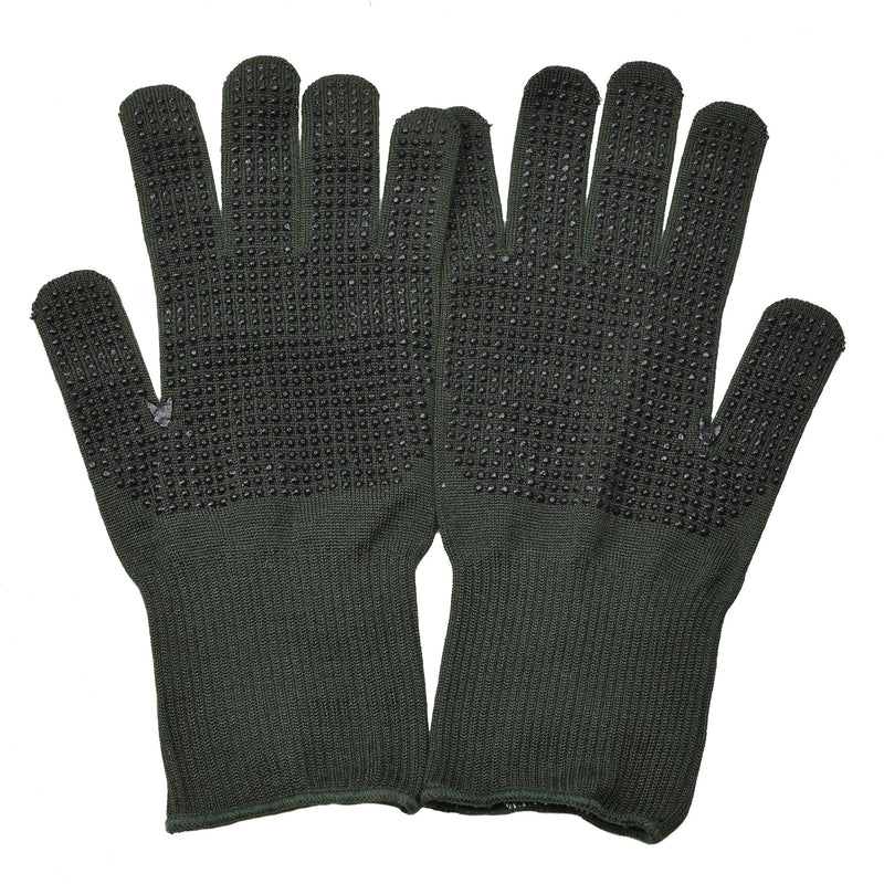 Original Britische Militärhandschuhe rutschfeste Handflächen Nomex Aramidfaser grün NEU