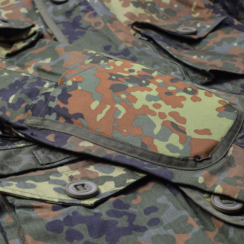 Mil-Tec Brand Jacke RipStop Smock Bundeswehr Flecktarn Camo Parka Herrenbekleidung