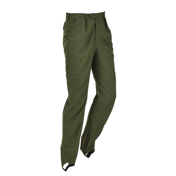 Original schwedische Militärhose, grün, Bundfaltenhose vorne, Steghose NEU