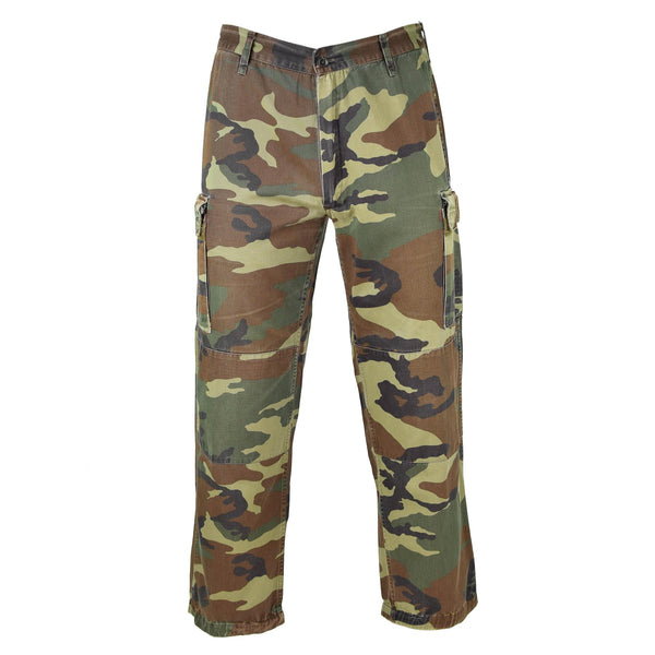 Echte italienische Armeehose, NATO-Kampfhose aus Baumwolle, Woodland Camouflage
