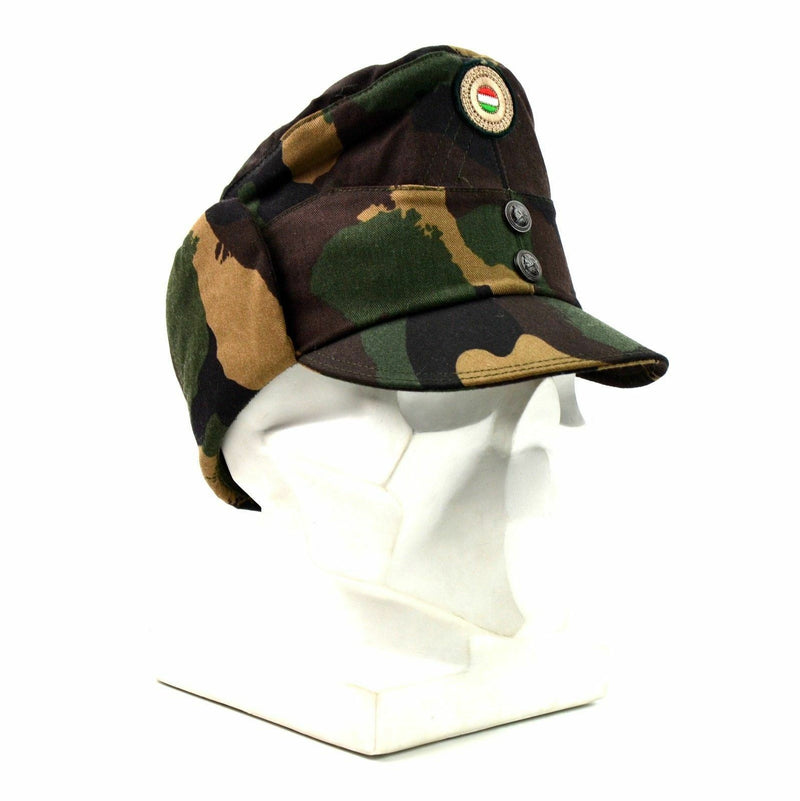 Echte ungarische Tarnmütze der Armee, Wintermütze, Militärmütze, Feldmütze mit farbigem Abzeichen, NEU