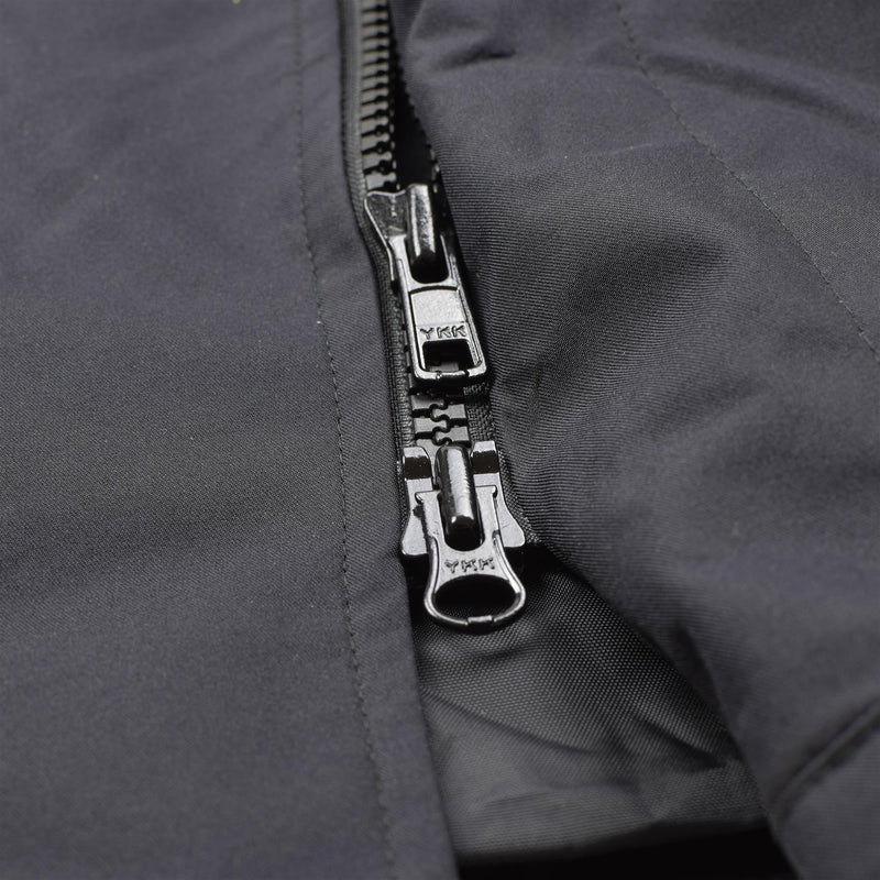 Original britische Militär-Regenjacke, Polizei, einfarbig, schwarz, gefüttert, wasserdichter Mantel