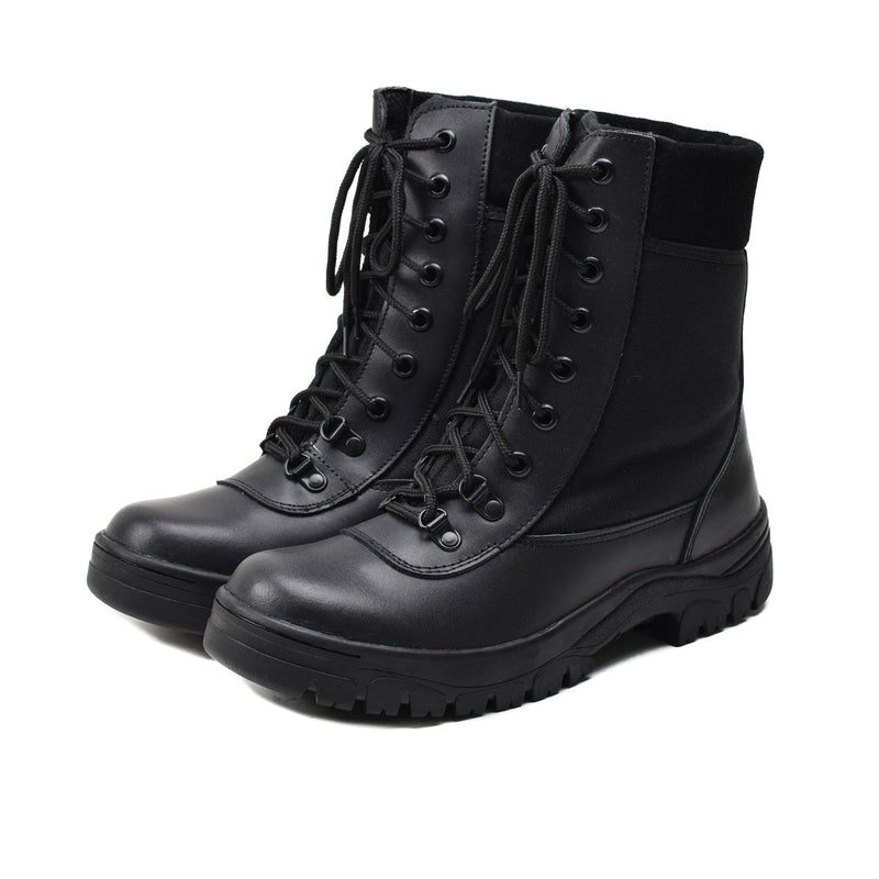 Original französische Militärstiefel aus schwarzem Leder, atmungsaktiv, leicht, Armee-Neu