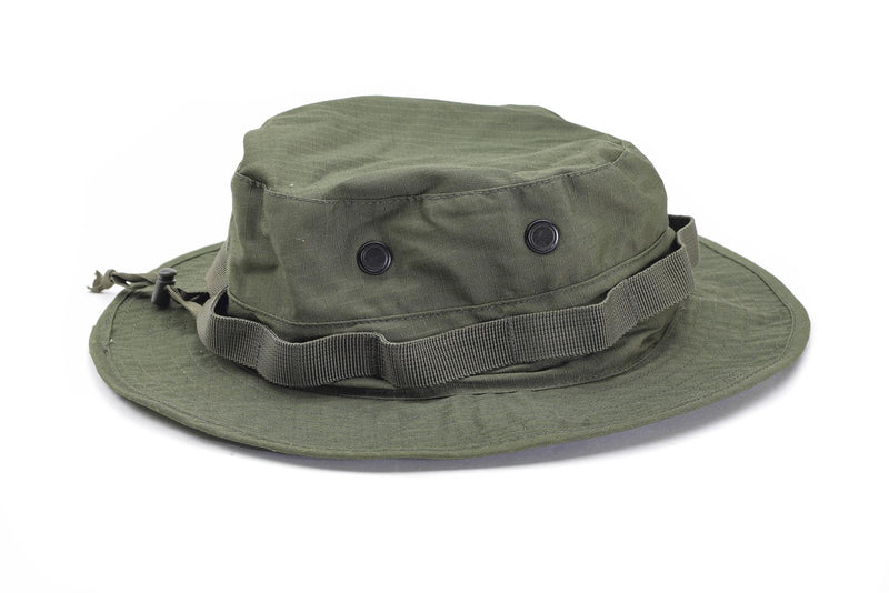 Olivgrüner Boonie-Hut im Militärstil der Marke Mil-Tec aus Ripstop, leichte Campingmütze