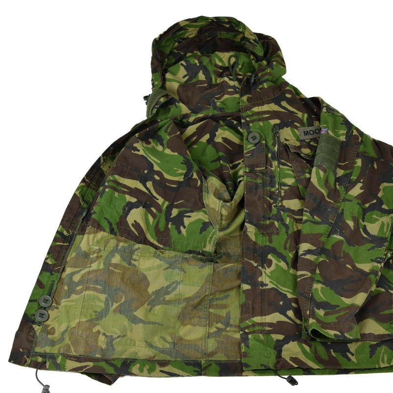 Echte britische Militär-Kampfjacke, Feldjacke mit Kapuze, winddicht, DPM-Tarnung
