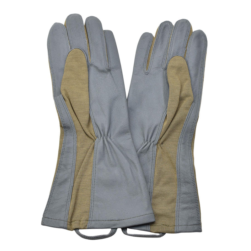 Original niederländische Militärhandschuhe aus olivgrünem Leder, hitzebeständig, Aramid-Wärmer NEU