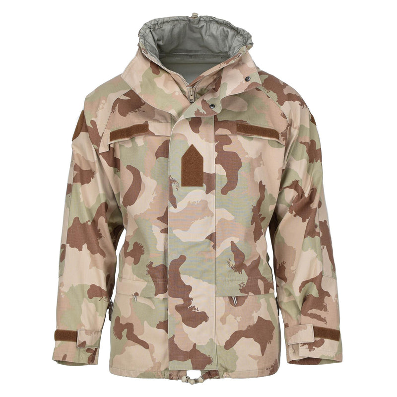Original Regenjacke der ungarischen Armee, Kampftarnung, Wüsten-Regenjacke, wasserdicht, mit Kapuze