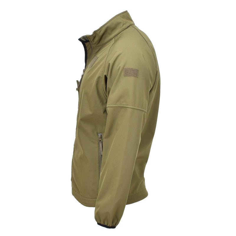 Original holländische Militär Softshelljacke mit Reißverschlusstaschen und belüfteten Achseln, oliv