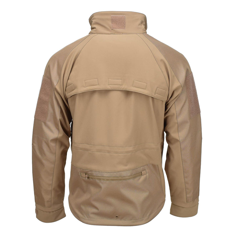 MIL-TEC winddichte Wanderjacke Softshell sturmfeste Reißverschlüsse Fleecefutter Coyote