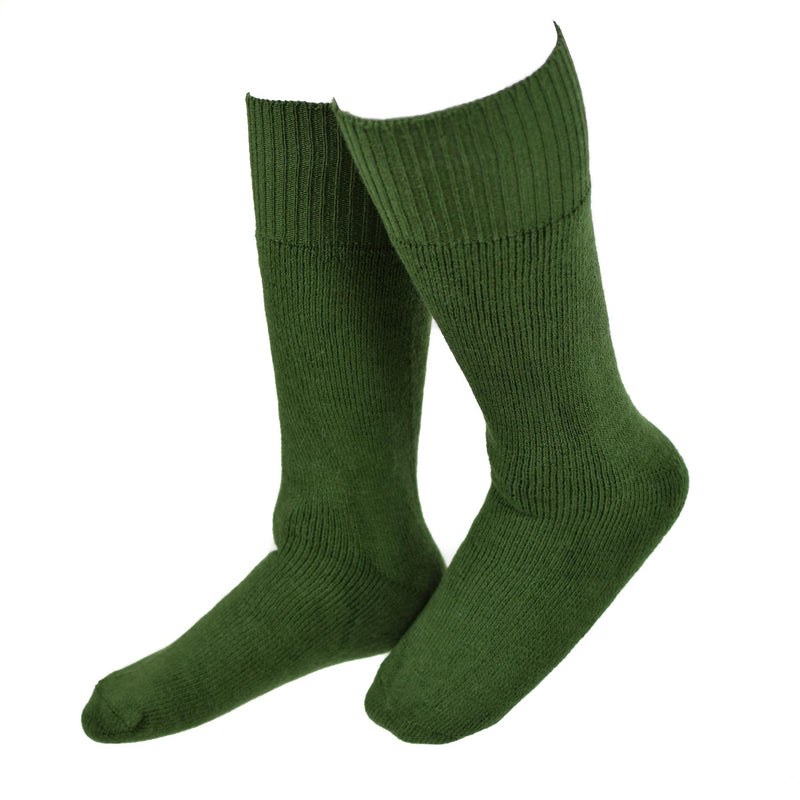Echte niederländische Armeesocken, Militärgrün, Wolle, lang, Rundstiefel, Thermosocken, 3er-–5er-Pack NEU