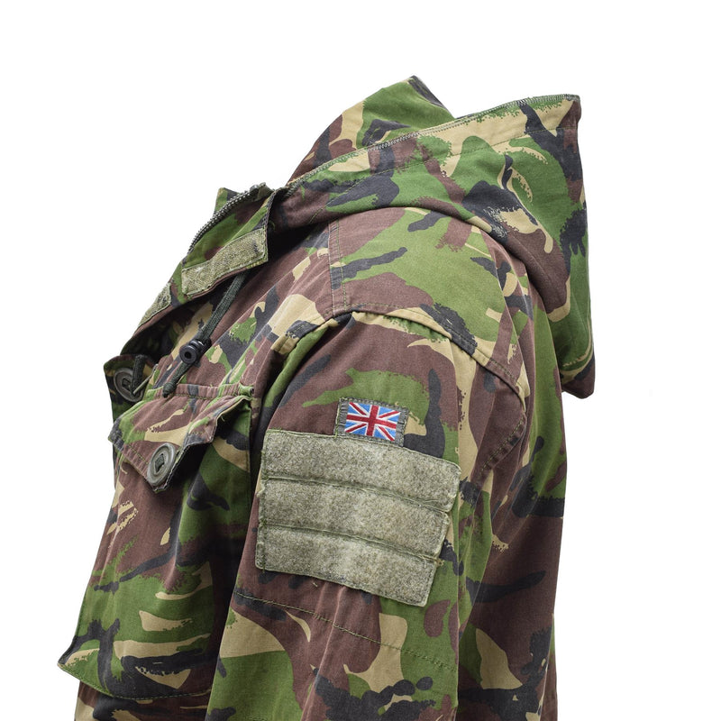 Echte britische Militär-Kampfjacke, Feldjacke mit Kapuze, winddicht, DPM-Tarnung