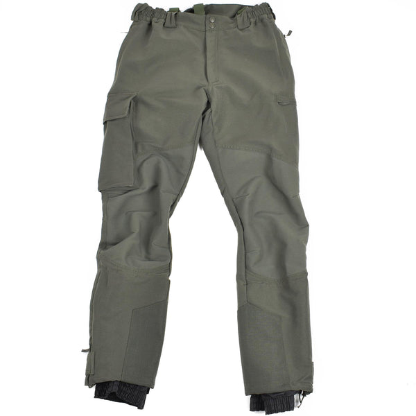 Echte französische Armee-Alpin-OD-Hose mit Knöchelschutz und Hosenträgern NEU