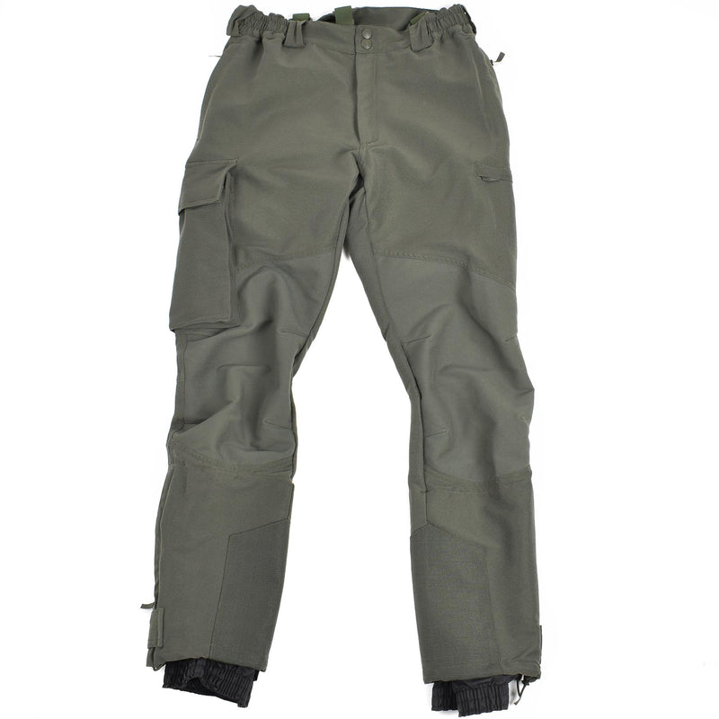 Echte französische Armee-Alpin-OD-Hose mit Knöchelschutz und Hosenträgern NEU