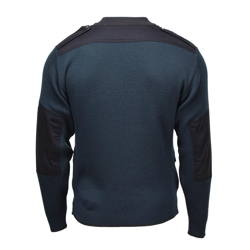 Originaler, warmer Troyer-Pullover aus niederländischen Militärbeständen, blauer Pullover mit Viertelreißverschluss