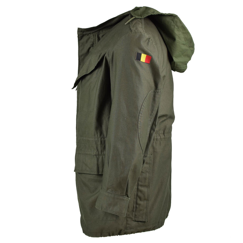 Echte belgische Armee Feldjacke M64 Militär Baumwolle wasserdicht Parka Olive NEU