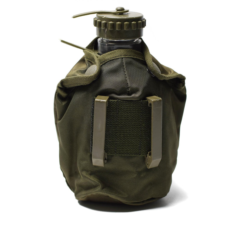 Original Österreichische Bundeswehr Feldflasche Feldtruppen Plastik Trinkflasche OD Beutel