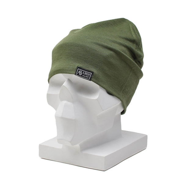 A.Blochl Beanie aus Merinowolle, sportliche Wandermütze, atmungsaktive Mütze, oliv